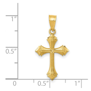 14k Yellow Gold Diamond-Cut Passion Cross Pendant