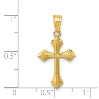14k Yellow Gold Diamond-Cut Passion Cross Pendant