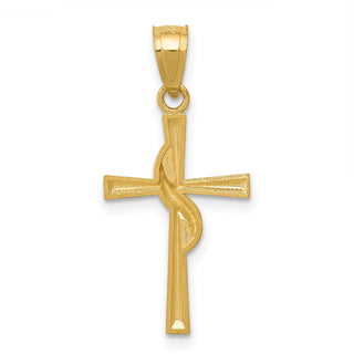 14k Yellow Gold Polished Cross Pendant C3813
