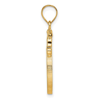 14k Yellow Gold French Scroll Screw Top 16.5mm Coin Bezel Pendant - Fits 1/10 oz American Eagle and 1/10 oz Krugerrand