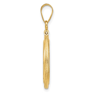 14k Yellow Gold Foxtail Chain Screw Top 15mm Coin Bezel Pendant - Fits US $1 Type 2