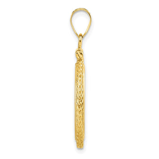 14k Yellow Gold Foxtail Chain Screw Top 17.8mm Coin Bezel Pendant - Fits US $2.50 Liberty and Other Coins