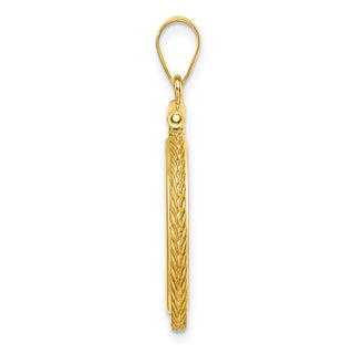 14k Yellow Gold Foxtail Chain Screw Top 18mm Coin Bezel Pendant - Fits 1/10 oz Cat