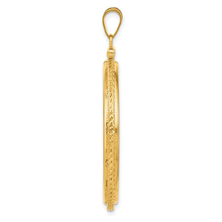 14k Yellow Gold Foxtail Chain Screw Top 34.2mm Coin Bezel Pendant - Fits US $20 Liberty and US $20 St. Gaudens