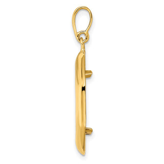 14k Yellow Gold Polished 17.8mm Octagonal Prong Coin Bezel Pendant - Fits US $2.50 Liberty and Other Coins