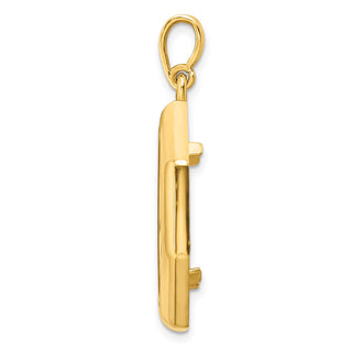 14k Yellow Gold Polished 20mm Octagonal Prong Coin Bezel Pendant - Fits 1/4 oz Kangaroo