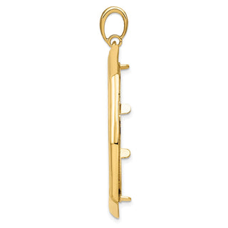14k Yellow Gold Polished 34.2mm Octagonal Prong Coin Bezel Pendant - Fits US $20 Liberty and US $20 St. Gaudens