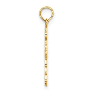 14k Yellow Gold Scalloped Cross Pendant