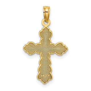 14k Yellow Gold Scalloped Cross Pendant