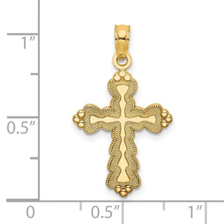 14k Yellow Gold Scalloped Cross Pendant