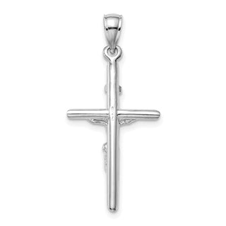 14k White Gold INRI Crucifix Pendant C3895W