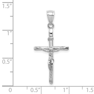 14k White Gold INRI Crucifix Pendant C3895W