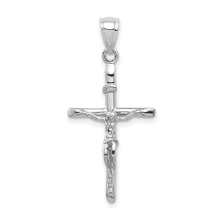 14k White Gold INRI Crucifix Pendant C3895W