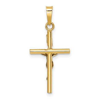 14k Yellow and White Gold Inri Latin Crucifix Pendant C3896