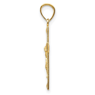 14k Yellow Gold Diamond-Cut Crucifix Pendant C3899