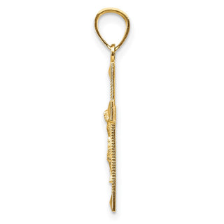 14k Yellow Gold Diamond-Cut Crucifix Pendant C3899