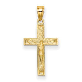 14k Yellow Gold Diamond-Cut Crucifix Pendant C3899