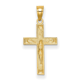 14k Yellow Gold Diamond-Cut Crucifix Pendant C3899
