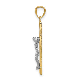 14k Yellow and White Gold Crucifix Pendant C3902