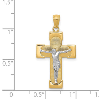 14k Yellow and White Gold Crucifix Pendant C3902