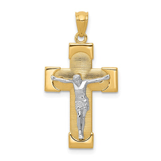 14k Yellow and White Gold Crucifix Pendant C3902