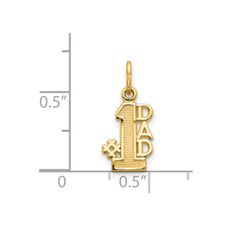 14k Yellow Gold #1 Dad Charm C391