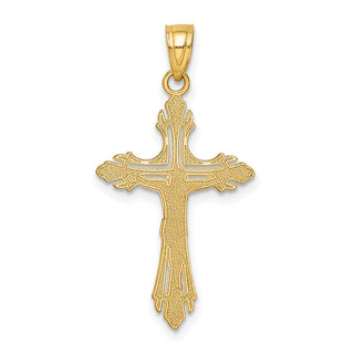 14k Yellow Gold Diamond-Cut Crucifix Pendant C3920
