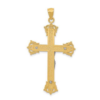 14k Yellow and White Gold Crucifix Pendant C3922