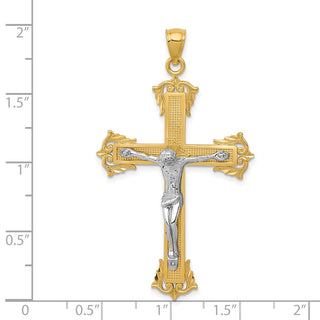 14k Yellow and White Gold Crucifix Pendant C3922