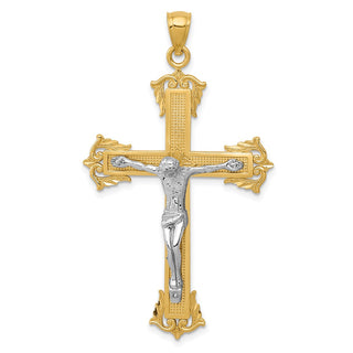 14k Yellow and White Gold Crucifix Pendant C3922