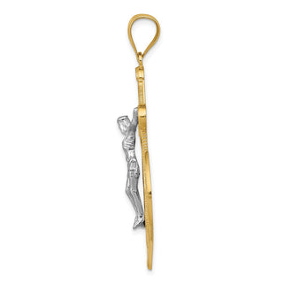 14k Yellow and White Gold Fancy Mariners Crucifix Pendant