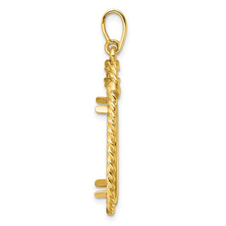 14k Yellow Gold Western Rope 21.6mm Prong Coin Bezel Pendant - Fits US $5 Bald Eagle, US $5 Congressional, US $5 Liberty, and Other Coins