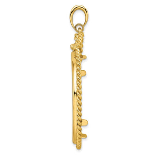 14k Yellow Gold Western Rope 34.2mm Prong Coin Bezel Pendant - Fits US $20 Liberty and US $20 St. Gaudens