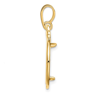 14k Yellow Gold Triple Circle Top 15mm Prong Coin Bezel Pendant - Fits US $1 Type 2