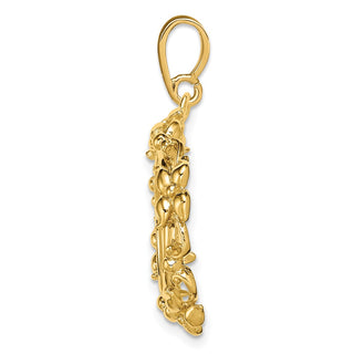 14k Yellow Gold Flower Blossom 15mm Prong Coin Bezel Pendant - Fits US $1 Type 2
