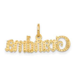 14k Yellow Gold Grandma Charm