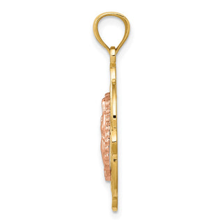 14k Yellow and Rose Gold Virgin Mary Pendant