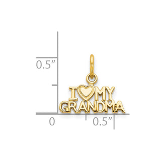 14k Yellow Gold I HEART MY GRANDMA Charm