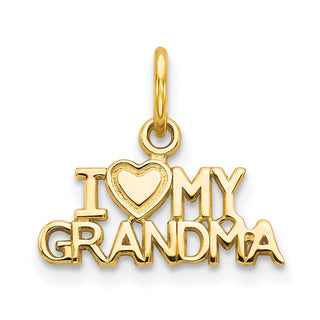 14k Yellow Gold I HEART MY GRANDMA Charm