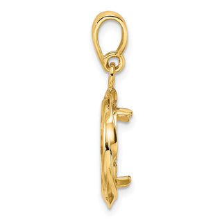 14k Yellow Gold Hand Twisted Ribbon 13mm Prong Coin Bezel Pendant - Fits 2 Pesos and US $1