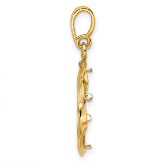 14k Yellow Gold Hand Twisted Ribbon 15mm Prong Coin Bezel Pendant - Fits US $1 Type 2