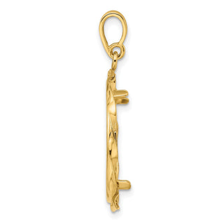 14k Yellow Gold Hand Twisted Ribbon 21.6mm Prong Coin Bezel Pendant - Fits US $5 Bald Eagle, US $5 Congressional, US $5 Liberty, and Other Coins