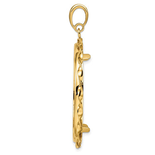 14k Yellow Gold Hand Twisted Ribbon 34.2mm Prong Coin Bezel Pendant - Fits US $20 Liberty and US $20 St. Gaudens
