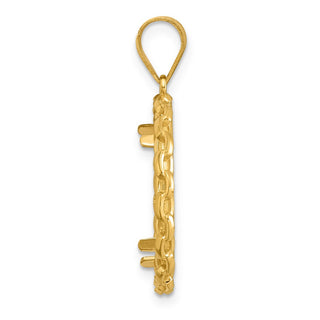 14k Yellow Gold Polished Box with 18.0mm Prong Coin Bezel Pendant