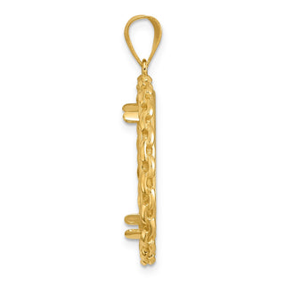 14k Yellow Gold Polished Box with 22.0mm Prong Coin Bezel Pendant