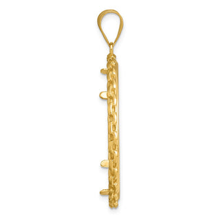 14k Yellow Gold Polished Box with 32.0mm Prong Coin Bezel Pendant
