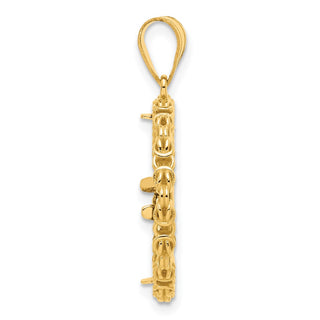 14k Yellow Gold Polished Byzantine Link with 16.5mm Prong Coin Bezel Pendant