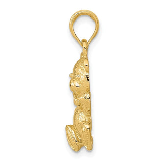 14k Yellow Gold Teddy Bear Pendant C4002