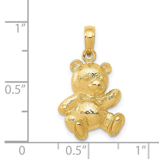 14k Yellow Gold Teddy Bear Pendant C4002