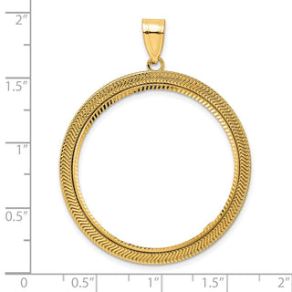 14k Yellow Gold Diamond Cut Layered with 32.7mm Prong Coin Bezel Pendant